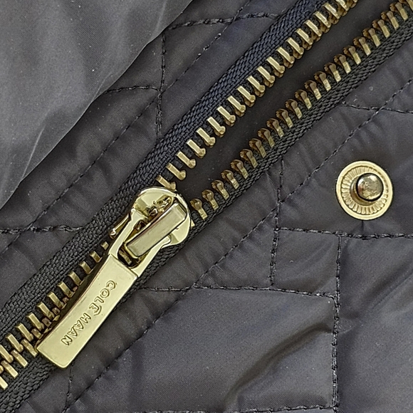 Cole Haan Signature Black Quilted Long Jacket XS - Picture 6 of 12